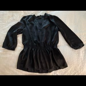 Silky, black, peplum top